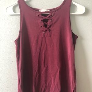 Cross tie tank top